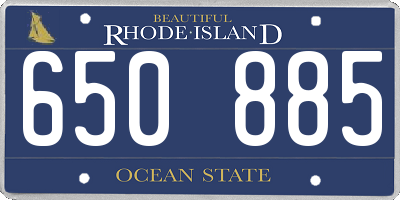 RI license plate 650885