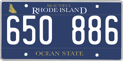 RI license plate 650886