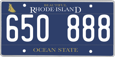 RI license plate 650888