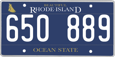 RI license plate 650889