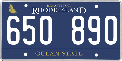 RI license plate 650890
