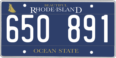 RI license plate 650891