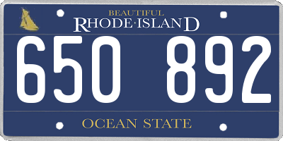 RI license plate 650892