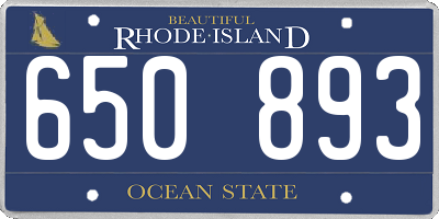 RI license plate 650893