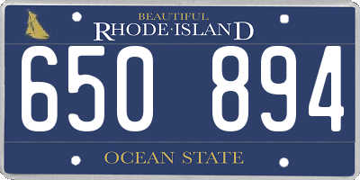 RI license plate 650894