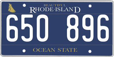 RI license plate 650896