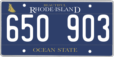 RI license plate 650903
