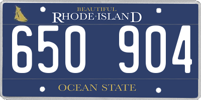 RI license plate 650904