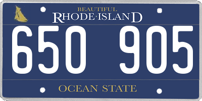 RI license plate 650905