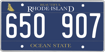 RI license plate 650907