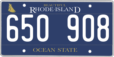 RI license plate 650908