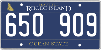 RI license plate 650909