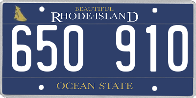 RI license plate 650910