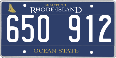 RI license plate 650912