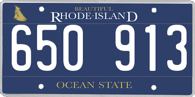RI license plate 650913