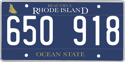 RI license plate 650918