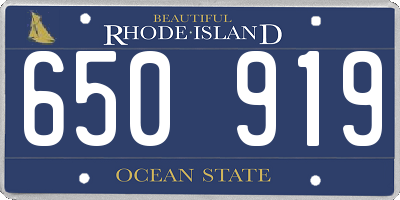 RI license plate 650919