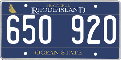 RI license plate 650920