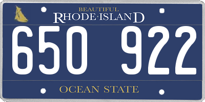 RI license plate 650922
