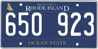 RI license plate 650923