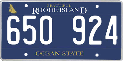 RI license plate 650924