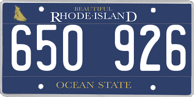 RI license plate 650926