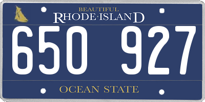 RI license plate 650927