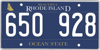 RI license plate 650928