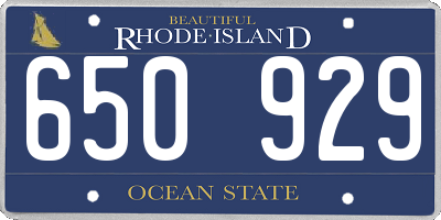 RI license plate 650929