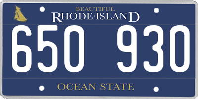 RI license plate 650930