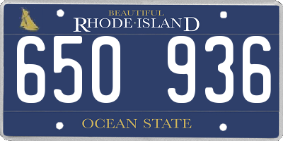 RI license plate 650936