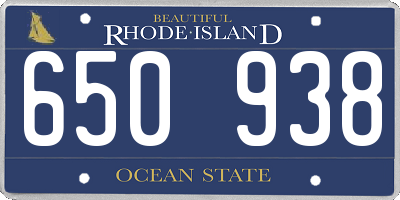 RI license plate 650938