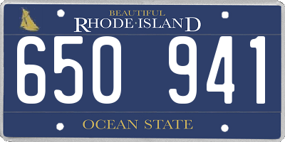 RI license plate 650941