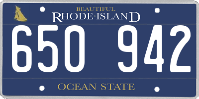 RI license plate 650942