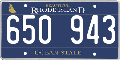 RI license plate 650943