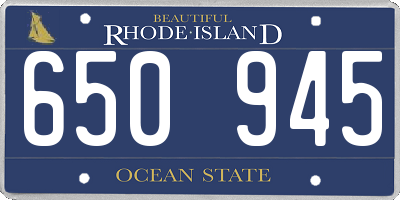 RI license plate 650945
