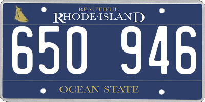 RI license plate 650946