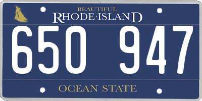 RI license plate 650947