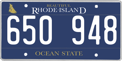 RI license plate 650948