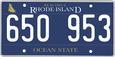 RI license plate 650953