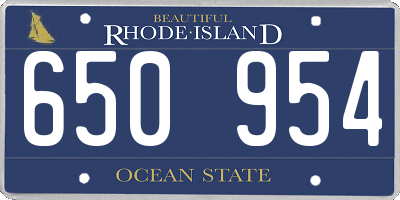 RI license plate 650954