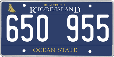 RI license plate 650955