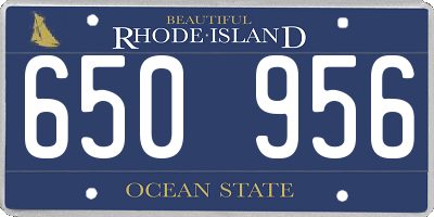 RI license plate 650956