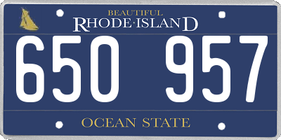 RI license plate 650957