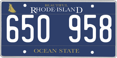 RI license plate 650958