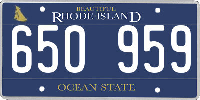 RI license plate 650959