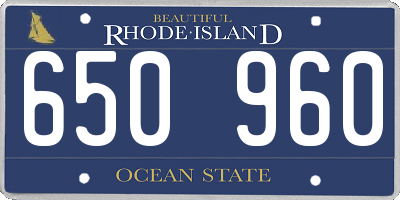 RI license plate 650960