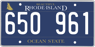 RI license plate 650961