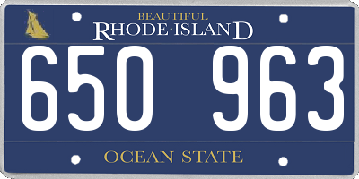 RI license plate 650963