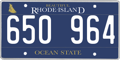 RI license plate 650964